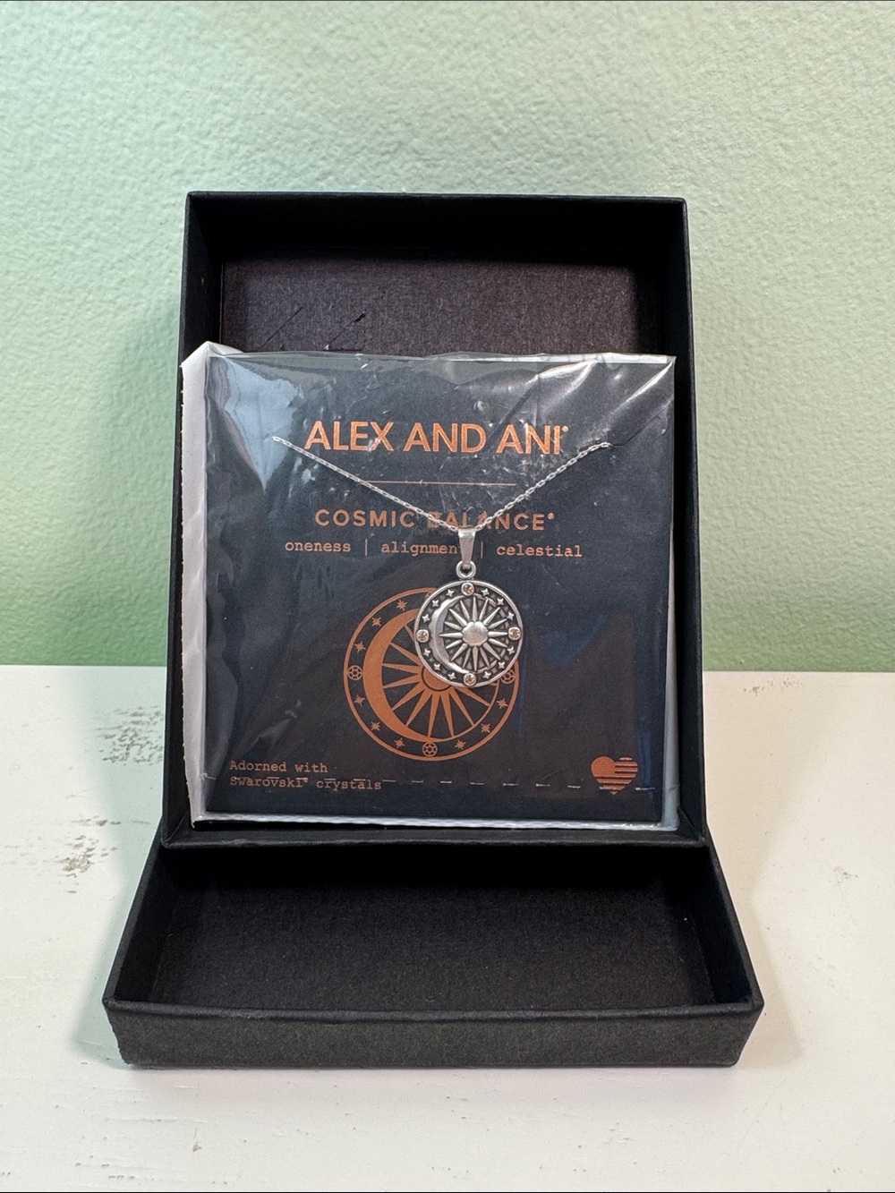 Alex and Ani Silver Celestial Sun & Moon Pendant Necklace